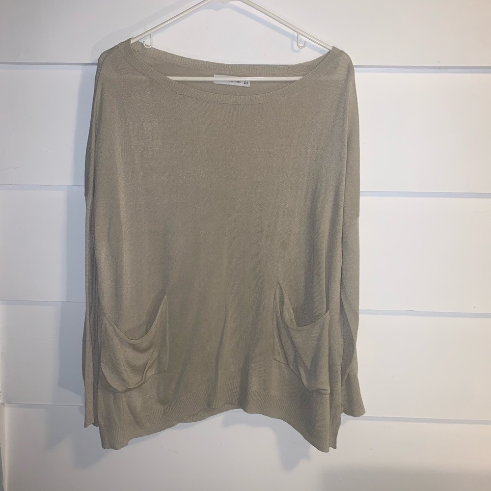Zara Tan Knit top with pockets